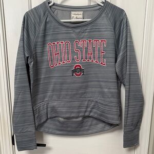 J. America Gray Sweatshirt Ohio State University crewneck crop M Buckeyes